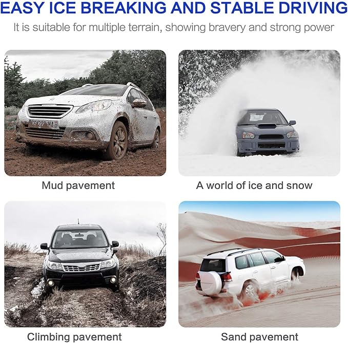 AutoChoice Emergency Snow Chains, Tire Chains with Thickened Manganese Steel for Car Truck SUV in Ice, Sand and Mud(10 Packs,