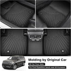 Powerty Floor Mats for 2018-2024 Ford Expedition (Fit for 2nd Row Bench Seat/ 8 Seaters) Accessories All Weather Floor Liner 3D TPE 1st & 2nd Row Floor Mat Heavy-Duty Floor Liners