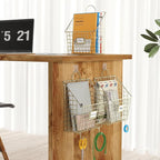 Yuzehuaza Wall File Organizer Mesh Hanging Wall Files Holder,Magazine Rack and Mail Basket with Hooks, Office Wall Organizer 