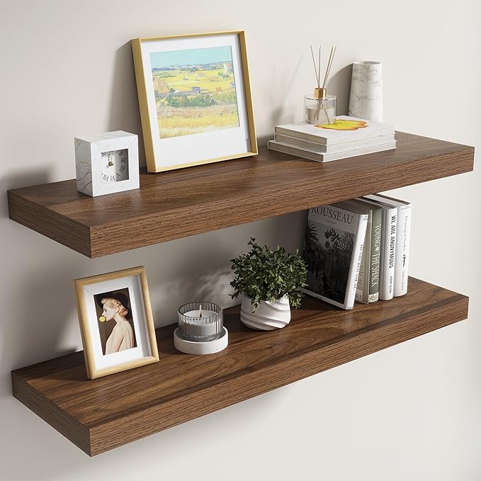 Dreamland 36 Inch Floating Shelves for Wall,8 Inch Deep Floating Shelves,36" W x 8" D Wall Shelves for Bedroom,Living Room,Ki