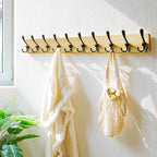 Dseap Coat Rack Wall - Heavy-Duty 38-1/4" Long, with Reinforced 10 Custom Tri-Hooks, Solid Wood Wall Hanger for Coats Hat Jac