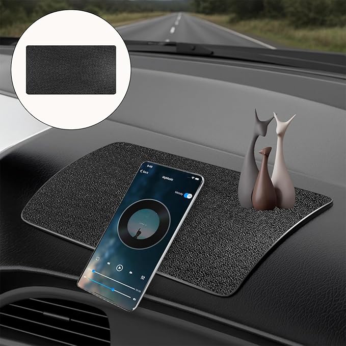 2Pack Dash Anti-Slip Mat, Sticky Pad for Car Dashboard, High Temperature Resistant Grid Style PU Dash Sticky Pad for Phone GP