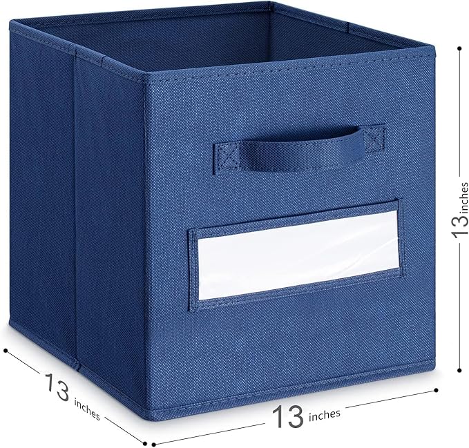 artsdi 13x13x13 storage cube bins (Set of 10) Fabric storage cubes with 10 Labels Window Cards & a Pen, storage cubes 13x13, 