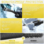 LivTee 32" Extendable Ice Scraper & Snow Brush for Car Windshield, 360° Rotating Snow Removal Tool for Cars, Trucks & SUVs, Automotive Winter Essentials & Car Accessories for Men, Yellow