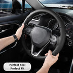 Fit for Toyota Steering Wheel Cover, Car Steering Wheel Cover for Toyota Corolla(2020-2026) Rav4(2019-2025) Camry(2018-2024) Venza(2021-2024) Avalon(2019-2022) Accessories (Perforated Black)