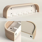 Kazai.® Key Holder 'Toke' | Minimalist Key Hook Design from Berlin | Modern Key Holder Wall Mount with Wooden Shelf | Key Rac
