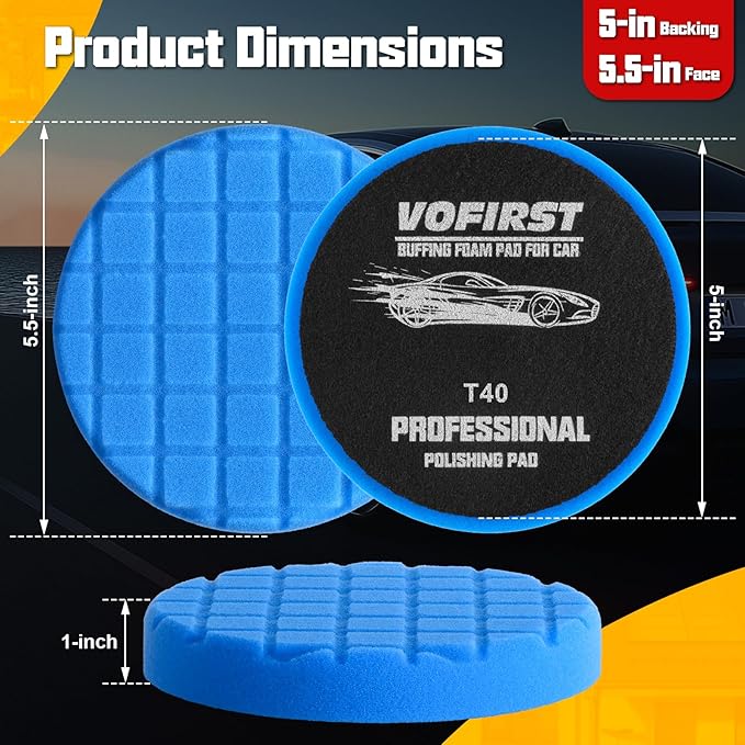8 Pcs Buffing Polishing Pad, 5.5 Inch Buffing Pads, Compound Buffing Sponge Pads & Woolen Pads Cutting Polishing Pad Kit for Car Buffer Polisher