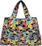 allydrew Large Foldable Tote Nylon Reusable Grocery Bags, 6 Pack