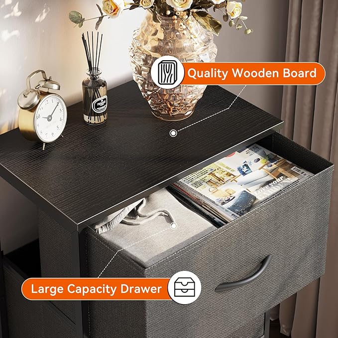 AODK Dresser for Bedroom Nightstand Small Dressers Chest of Drawers End Table for Living Room, Closet Dresser with 3 Storage 