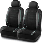 Skechers Air-Cooled Memory Foam Seat Covers,Mesh Thick Car Seat Covers,Piping Leather Car Seat Covers Front Seats,Airbag Comp