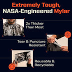 PREPARED4X Emergency Mylar Poncho – Survival Rain Poncho with Hood – Lightweight, Compact, Reusable Emergency Blanket Poncho 