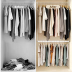 Closet Rod Extenders - White Adjustable Closet Hanging Bar, Width & Height Expandable Clothes Rod, Space-Saving Closet Organi