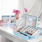 Dajasan Jewelry Box for Teenage Girl Gifts, Jewelry Organizer Box for Little Girls Kids, 2-Layer Large Jewelry Gift Box for C