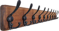 Dseap Coat Rack Wall - Heavy-Duty 38-1/4" Long, with Reinforced 10 Custom Tri-Hooks, Solid Wood Wall Hanger for Coats Hat Jac
