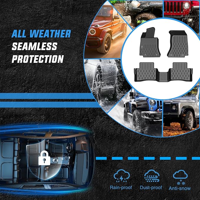 Nilight TPE Floor Mats for Mercedes Benz C-Class Sedan C300 C350e AMG C63 AMG S 2015 2016 2017 2018 2019 2020 2021 All Weather Custom Fit Heavy Duty Floor Liners