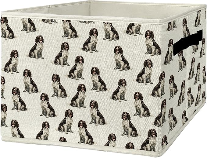 English Springer Spaniel Gifts Storage Bins & Boxes with Handles, Dog Mom Lovers Gifts Foldable Basket for Organizing, Dog Co