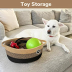 Dog Storage Bin, Baby Basket for Gifting, Wicker Storage Baskets for Dog, Cute Basket with Handles, Small Woven Baskets for N