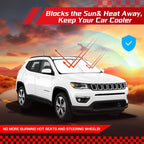ARISMOTOR Windshield Sun Shade for Jeep Compass 2017-2024, Custom Fit Foldable Front Window Sunshade Sun Visor Protector, Block UV Rays Keep Your Car Cooler