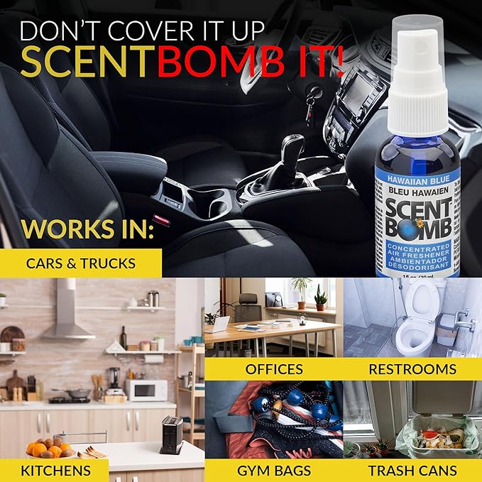 Scent Bomb Air Freshener Spray, Long-Lasting Odor Eliminator - Effective Deodorizer for Home & Car, Fresh Room Spray for Kitc