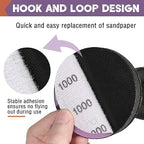 108Pcs 3 Inch Sanding Discs Drill Sanding Attachment, 60 80 320 800 1000 1200 1500 2000 3000 5000 Grit Sandpaper Hook and Loo