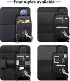 Kick Mats Back Seat Protector Fit for Dodge Avenger with 2 Pocket Storage Organizer - Faux Leather Waterproof Dirt Proof for Kids Feet Automotive Accessories (1 Pair,Black)