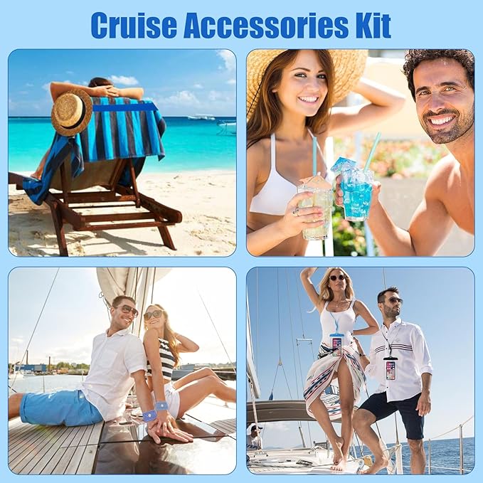 Cruise Essentials 2026-22 Pcs Cruise Must Haves Kit with Cruise-Safe Non-Surge Power Strip, Magnetic Hooks, Luggage Tags, Lan