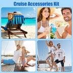 Cruise Essentials 2026-22 Pcs Cruise Must Haves Kit with Cruise-Safe Non-Surge Power Strip, Magnetic Hooks, Luggage Tags, Lan