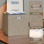 Posprica Collapsible Storage Bins,13×13 Foldable Storage Cube Boxes Fabric Drawer Fabric Storage Bins Vinyl Record Light Coff