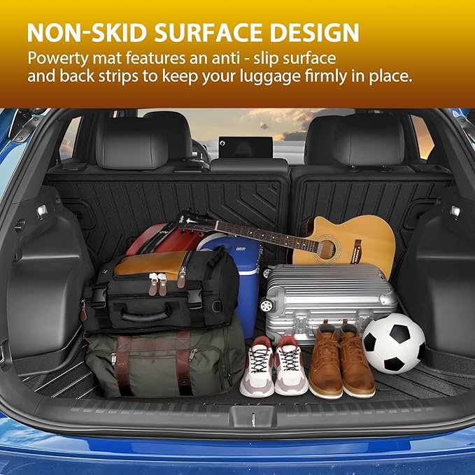Powerty Floor Mat for Honda Prologue & Chevrolet Blazer EV 2024 2025 2026, All Weather TPE Custom Trunk Cargo Mat Liner with Backrest Mat Replacement for Honda Prologue Accessories