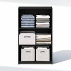 Furinno Reed Closet Organizers and Storage, 3-Tier Closet Organizer, Open Shelf Closet Storage, for Wardrobe, Bedroom, Living