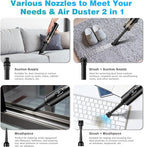 Car Vacuum, Handheld Vacuum Cordless with 14000PA Powerful Suction with LED Light, Air Duster 2-in-1,Low Noise Rechargeable P