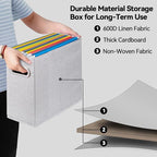 4 Packs Letter Size File Organizer, File Folders Organizer, Fabric Storage Box, Collapsible Paper Organizer with Metal Handle