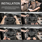 COFIT Breathable Car Steering Wheel Cover 15 inch Auto Universal Leather Wrap Non-Slip Steeringwheel Protector Automotive Int