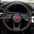 LABBYWAY Microfiber Leather Auto Car Steering Wheel Cover, Universal Fit 15 Inch Anti-Slip Wheel Protector, Black