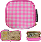 Travel Jewelry Case Small Jewelry Organizer Purse Jewelry Bag Women Jewelry Purse Double Layers for Bracelet Rings Earring Ne