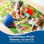 Booooom Jackson Kids Car Mat Train Rug Play Mat, 59 x 39 inches