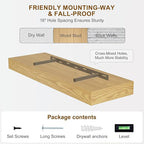 Fun Memories Floating Shelves for Wall, 20Inch Floating Shelves Set of 2, Hanging Shelf with Invisible Brackets, Wood Shelves