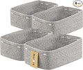 MiniArk Small Storage Baskets for Organizing | Closet Organizer Bins | Shelf Toy Basket | Woven Rope Baskets | Cube Decorativ
