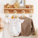 Whaline 8Pcs Vintage Wildflower Hanging Wood Baby Closet Size Dividers and Organizer - Newborn to 24 Months - Thicken Wardrob