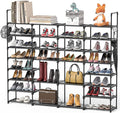 Mavivegue Extra Large Shoe Rack, 8 Tier 4 Rows 72-76 Pairs Big Tall Metal Shoe Shelf,Big Boot Rack Storage Organizer for Gara