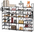 Mavivegue Extra Large Shoe Rack, 8 Tier 4 Rows 72-76 Pairs Big Tall Metal Shoe Shelf,Big Boot Rack Storage Organizer for Gara