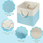 Geiserailie 6 Pcs 11 x 11 Inch Cube Storage Bins Fabric Storage Organizer Bins Foldable Cube Baskets with Sturdy Carry Handle
