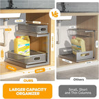 1-Pack Under Sink Storage Organizer with 2-Tier Slide Out Drawer, Sophisticated Mesh Pull Out Shelf for Kitchen & Bathroom, F