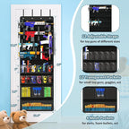 Over Door Toy Gun Storage, Hanging Organizer for Toy Guns, Hanging Toys Organizer with Pockets, Hook&Loop Straps for Foam Bla