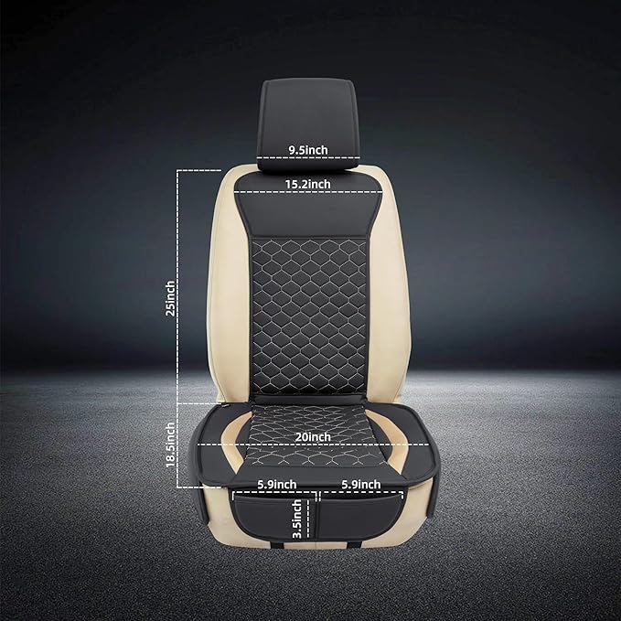 Elantrip 2PCs Front Car Seat Covers Leather Car Seat Protector Universal fit for Most Cars SUVs and Trucks Water Proof Seat P