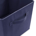Casafield Set of 6 Collapsible Fabric Cube Storage Bins, Navy Blue - 11" Foldable Cloth Baskets for Shelves, Cubby Organizers