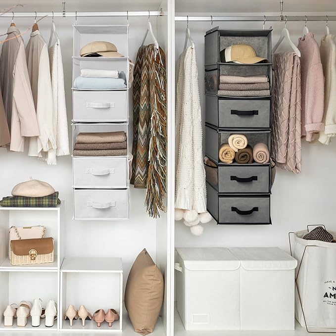 GRANNY SAYS 6-Shelf Hanging Closet Organizer, Separable to 2 Pack 3-Shelf, Closet Organization and Storage with 3 Different D