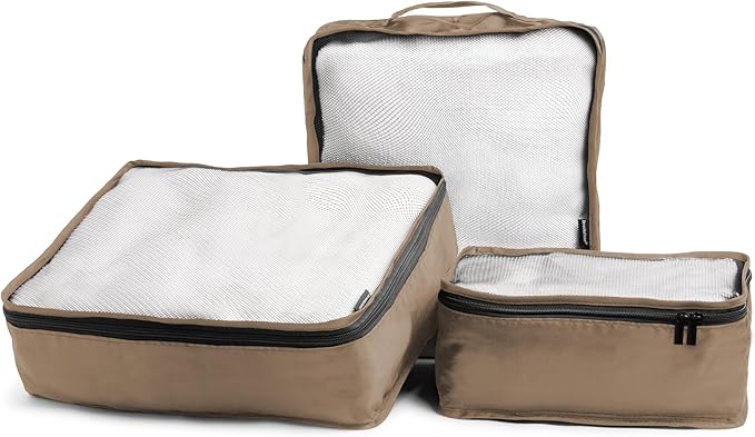 Brookstone Packing Cubes - 6 Piece Compression Packing Cubes for Travel Essentials - Luggage Sets Cube Storage Organizer Bags