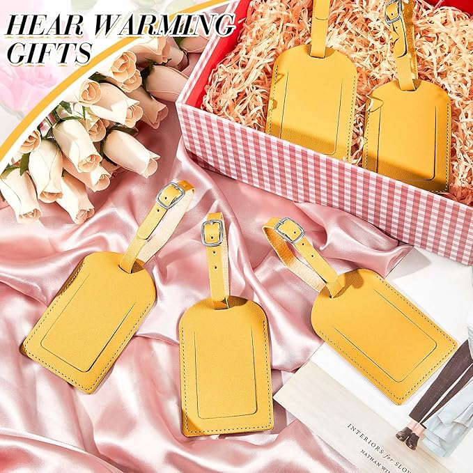 Dunzy 30 Pieces Leather Luggage Tag Women Identifiers Travel Suitcase Tags for Luggage Travel Backpack Bag Wedding Favors Wom