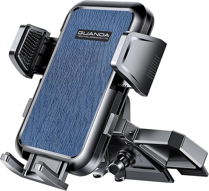 CD Slot Phone Mount, Upgraded Car Phone Holder [Thick Cases Friendly], 360° Adjustable Universal Phone Mount for Car CD Slot Mount for iPhone & Android Cell Phones (Blue)